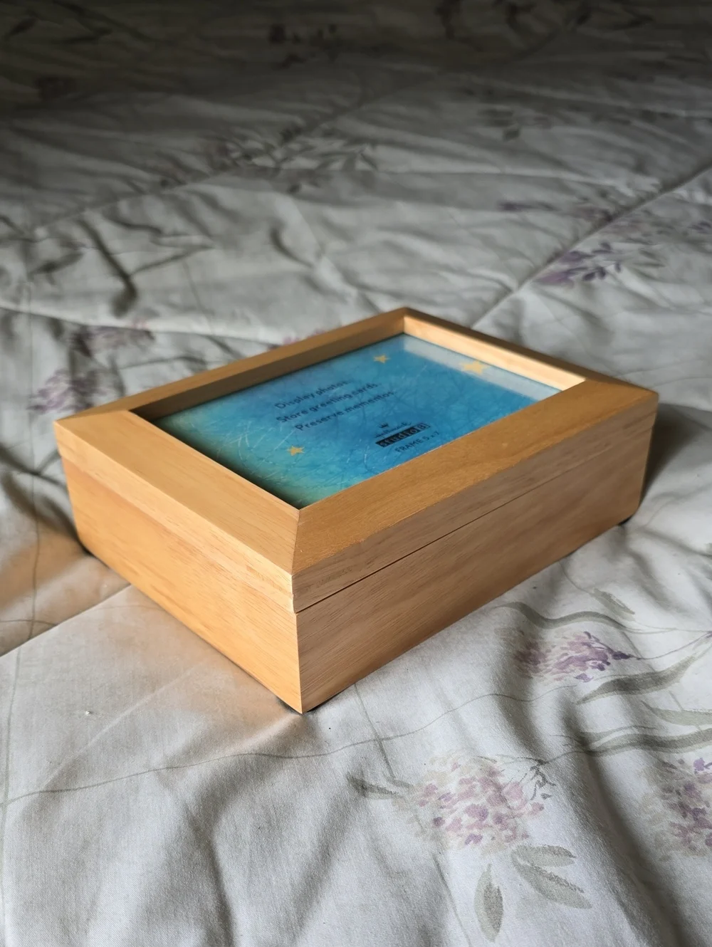 Hallmark Studio B Light Wood Photo Keepsake Box, Natural Wood